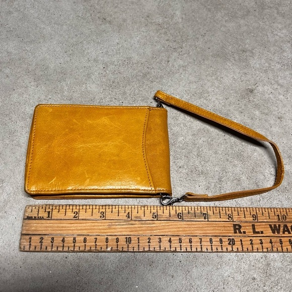 HOBO Vintage Yellow Gold 100% Leather Handheld Mini Bag Wallet - Picture 9 of 9